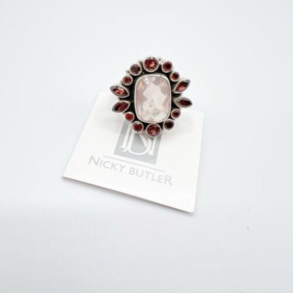 🌟NICKY BUTLER One of a Kind 925 Silver Rose Quartz Garnet Size 9 Ring NE… - Picture 12 of 15